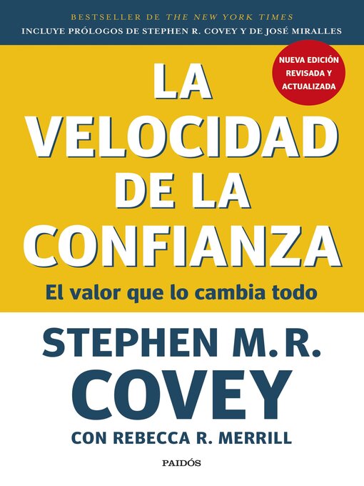 Detalles del título La velocidad de la confianza de Stephen M. R. Covey - Disponible